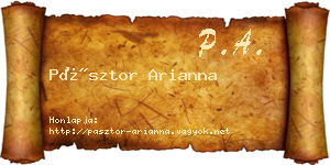 Pásztor Arianna névjegykártya